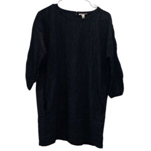 Eileen Fisher Black And White Striped Tunic Top